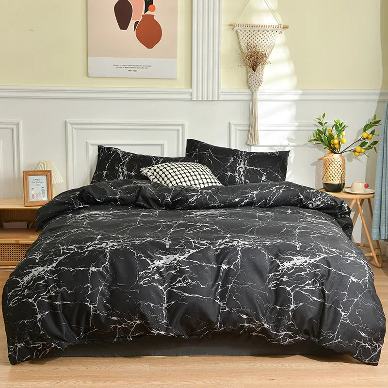 Afralia™ Marble Texture Bedding Set - Duvet Cover, Sheets, Pillowcases
