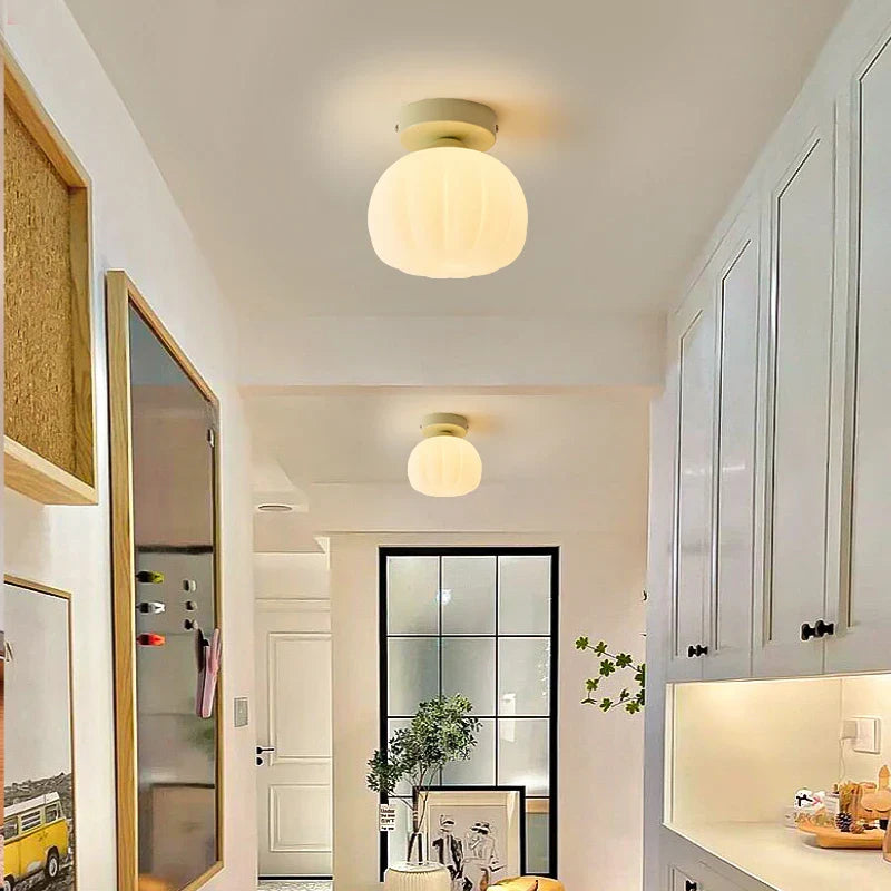 Afralia™ Pumpkin Ceiling Lamp: Modern Nordic Indoor Lighting for Children's Bedroom & Home Aisle