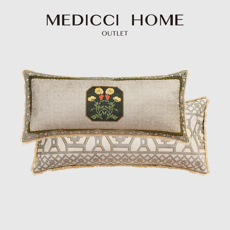 Afralia™ Tracery Geometry Vintage Rectangle Pillow Cover 30x70cm