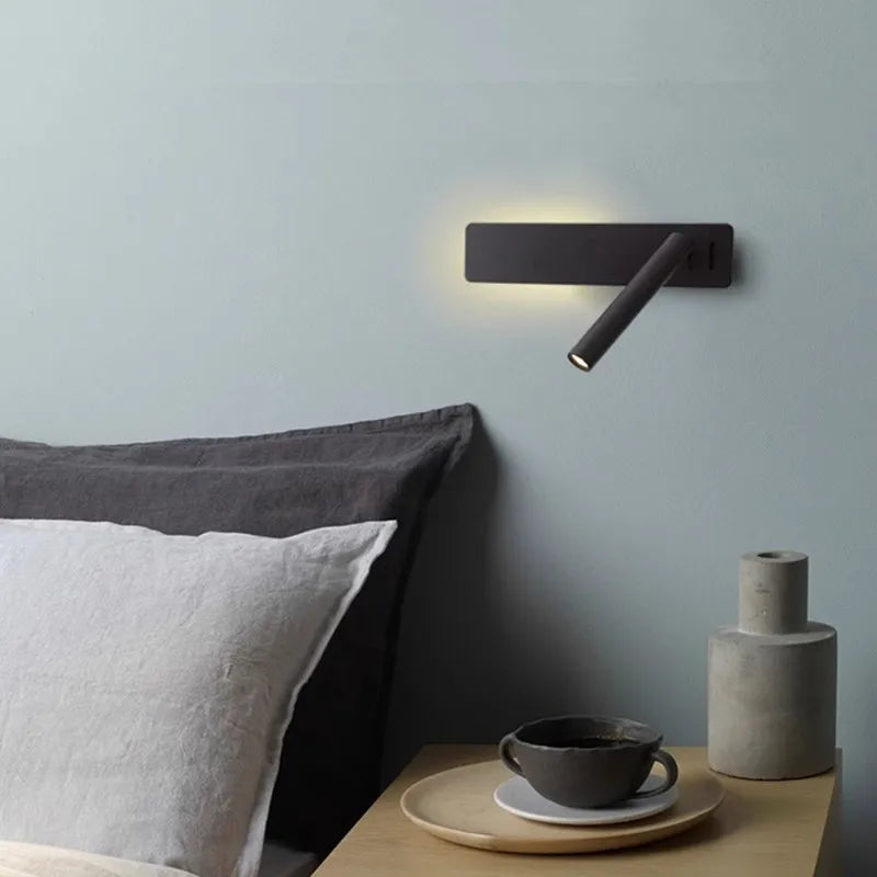Afralia™ LED Wall Lamp Spotlight Switch Modern Bedroom Reading Light