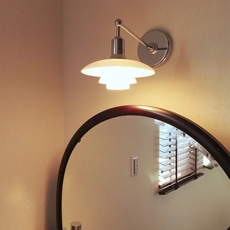 Afralia™ Glass Wall Sconce Light for Bedroom with Replaceable E27 Bulb