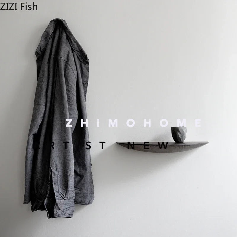 Afralia™ Modern Solid Wood Wall Shelf for Home Decoration