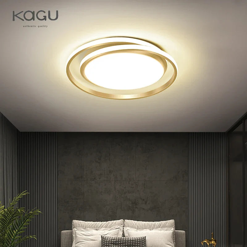 Afralia™ Modern LED Round Chandelier Black Gold Ceiling Lamp for Living Room Bedroom Kitchen