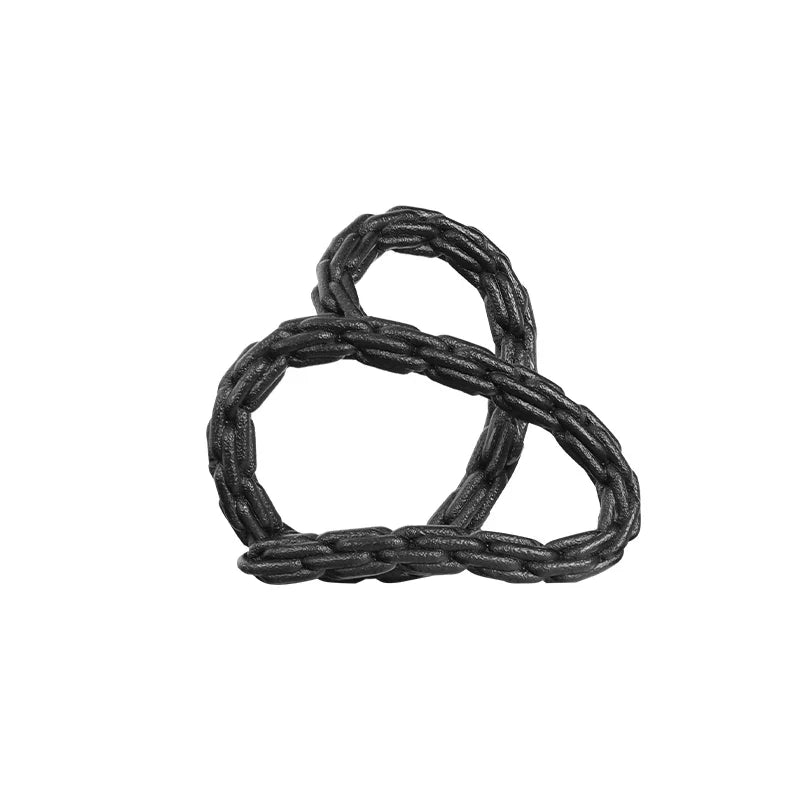 Afralia™ Golden Knot Chain Ring Geometric Decorative Figurine - Resin Home Decor Accessory