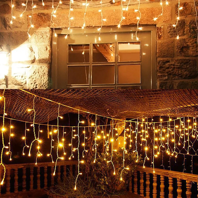 Afralia™ Solar Icicle Fairy Lights: Waterproof Outdoor Decor for Wedding, Party, Garden