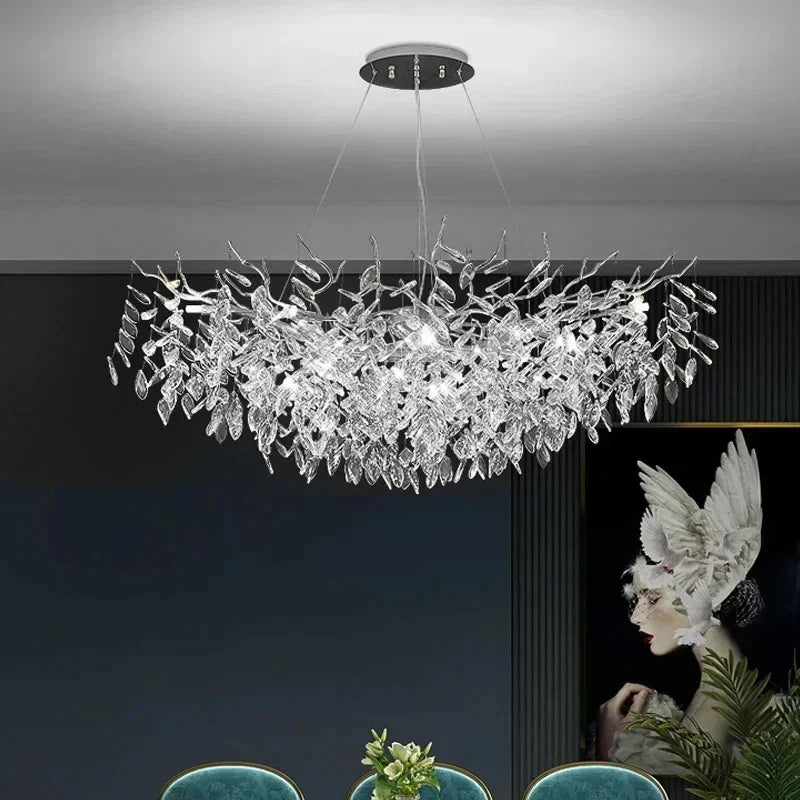 Afralia™ Crystal Ceiling Chandelier LED Pendant Lamp for Home Decor