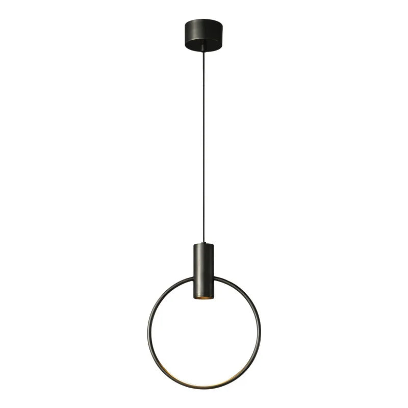 Afralia™ Brass Ring Chandeliers: Dimmable Lighting Fixtures for Bedroom, Restaurant, Kitchen