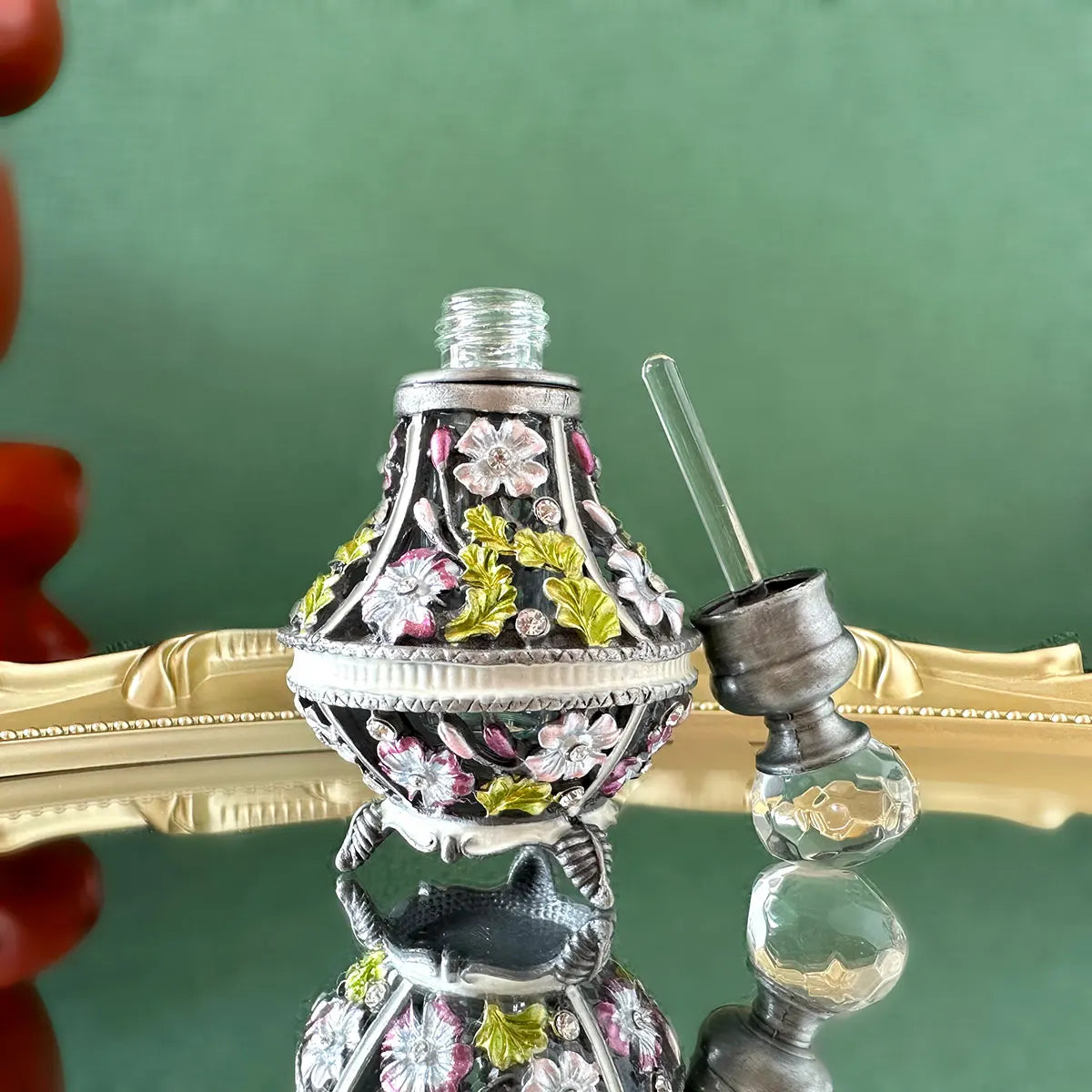 Afralia™ Rhinestone Jeweled Crystal Perfume Bottle - 4ml