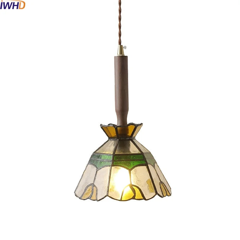 Afralia™ Glass Walnut LED Pendant Lamps: Modern Copper Lighting for Living Room, Bedroom, and Corridor