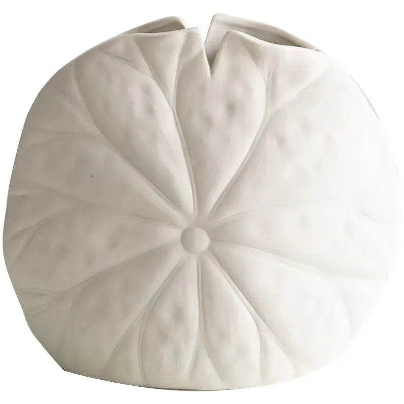 Afralia™ Lotus Leaf Ceramic Vase for Floral Arrangement and Room Decoration