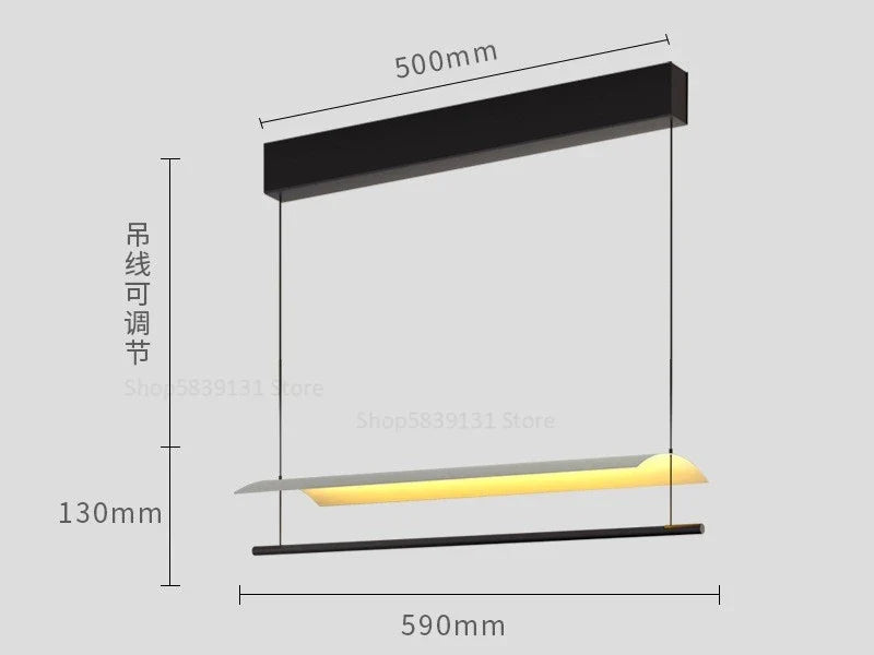 Afralia™ LED Iron Art Chandelier: Nordic Minimalist Design with Long Lights for Office