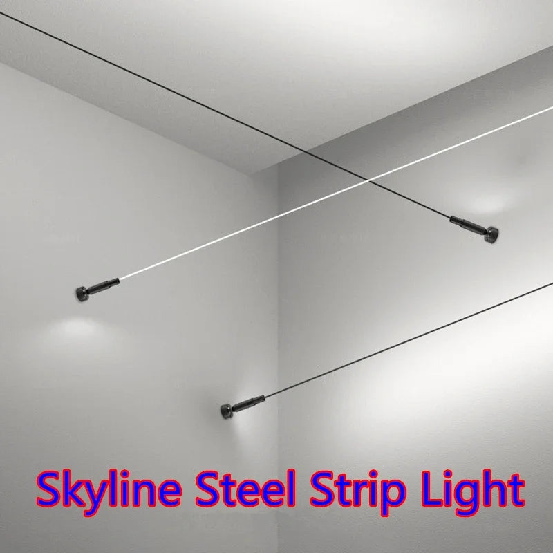 Afralia™ LED Wall Lamp Strip Steel Bar Aisle Sconce - Black/White Villa Decoration