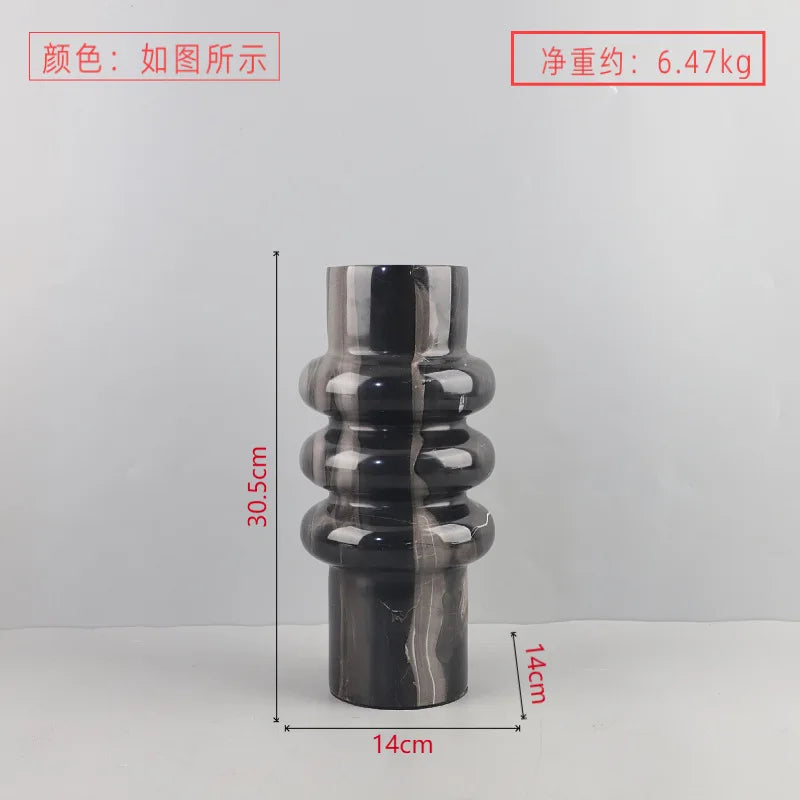 Afralia™ Marble Vase: Modern Wabi-Sabi Home Décor Piece for Living Room, Dining Room & Study