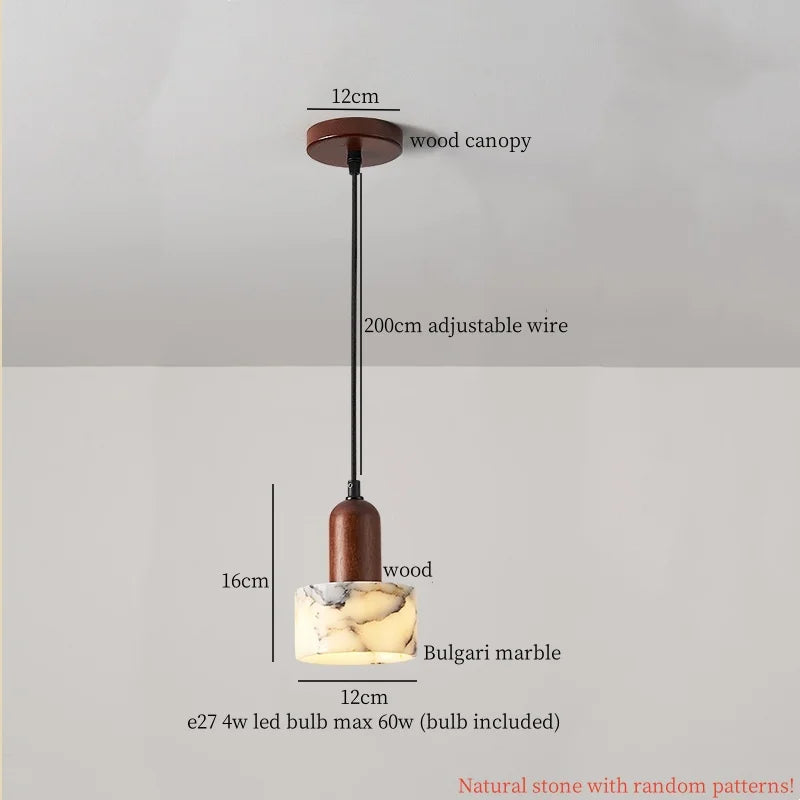 Afralia™ Marble LED Pendant Lights for Kitchen Bedroom Living Room - Nordic Modern Hanging Lamp
