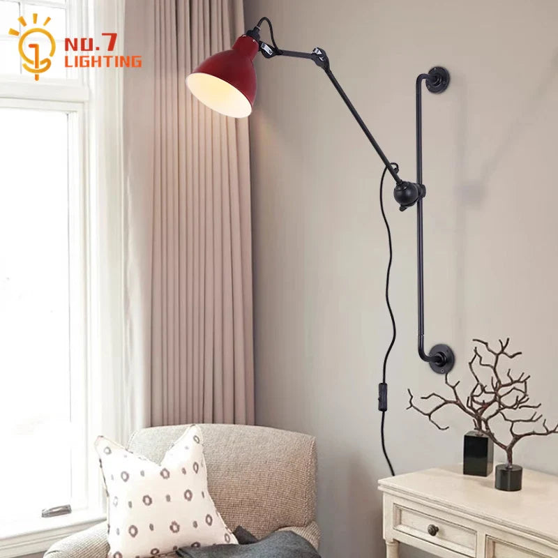 Afralia™ Adjustable Rotating LED Wall Lamp for Bedroom & Living Room