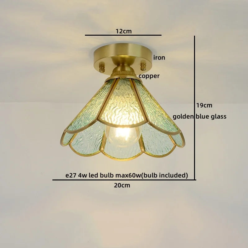 Afralia™ Glass Copper LED Ceiling Light - Nordic Home Lighting Fixture