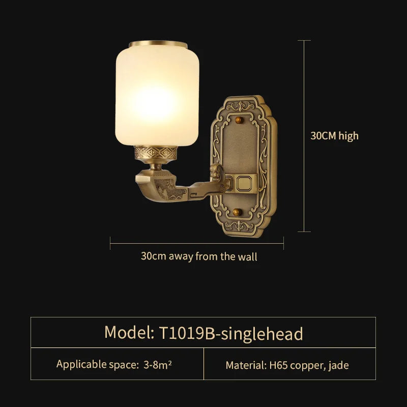 Afralia™ Vopper Jade Lamp: Modern Chinese Chandelier for Living & Dining Rooms