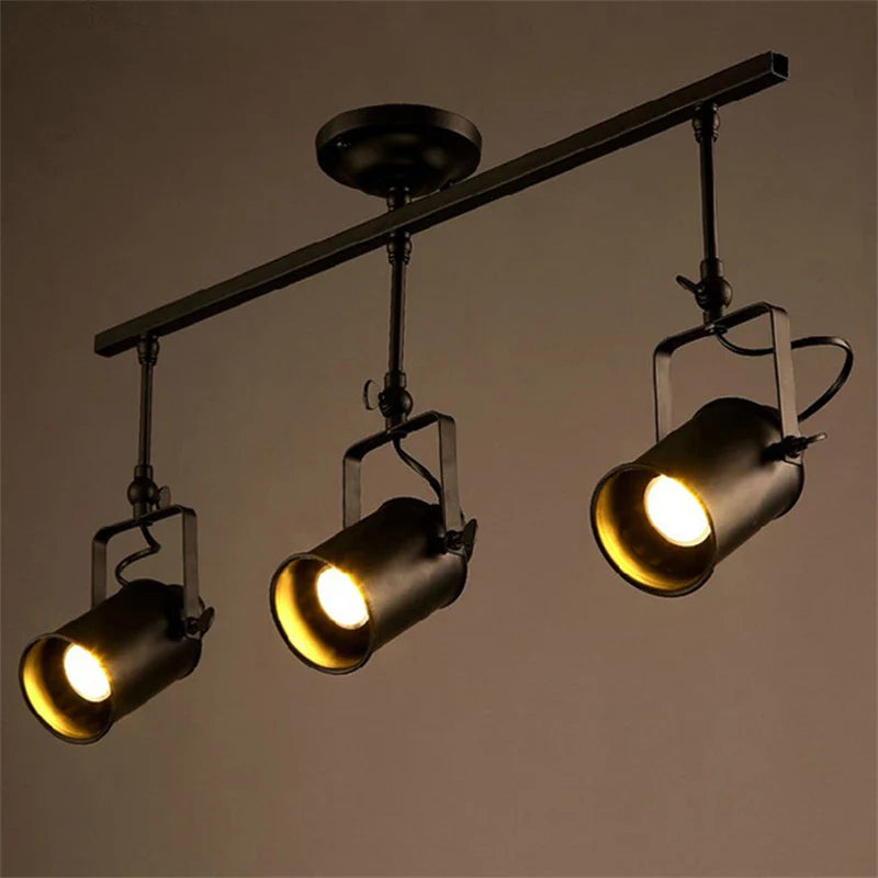 Afralia™ Retro Loft Industrial Spotlight Pendant Light for Kitchen Bar Lighting