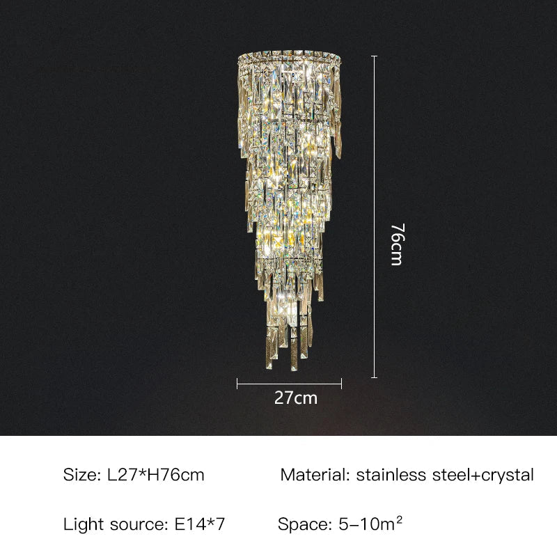 Afralia™ Crystal Wall Light: Elegant Luxury Night Lighting for Living Room, Bedroom, or Villa