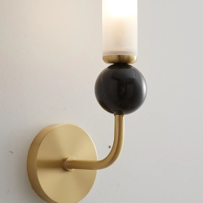 Afralia™ Copper Base Glass Shade Wall Lamp for Modern Living Room Decor