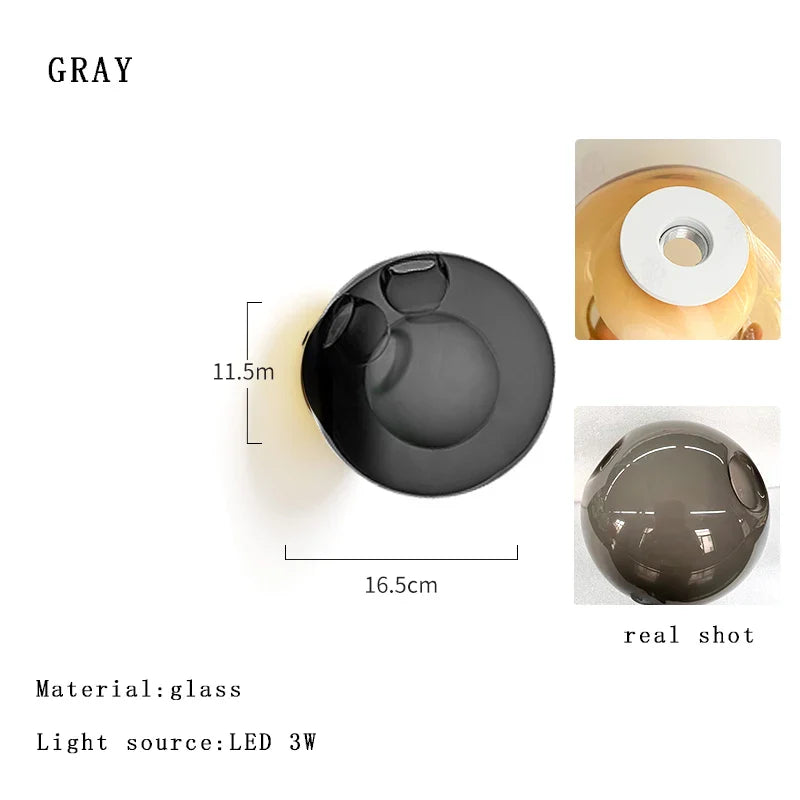 Afralia™ Luxury Glass Ball Wall Lights Home Decor Fashion Lamps