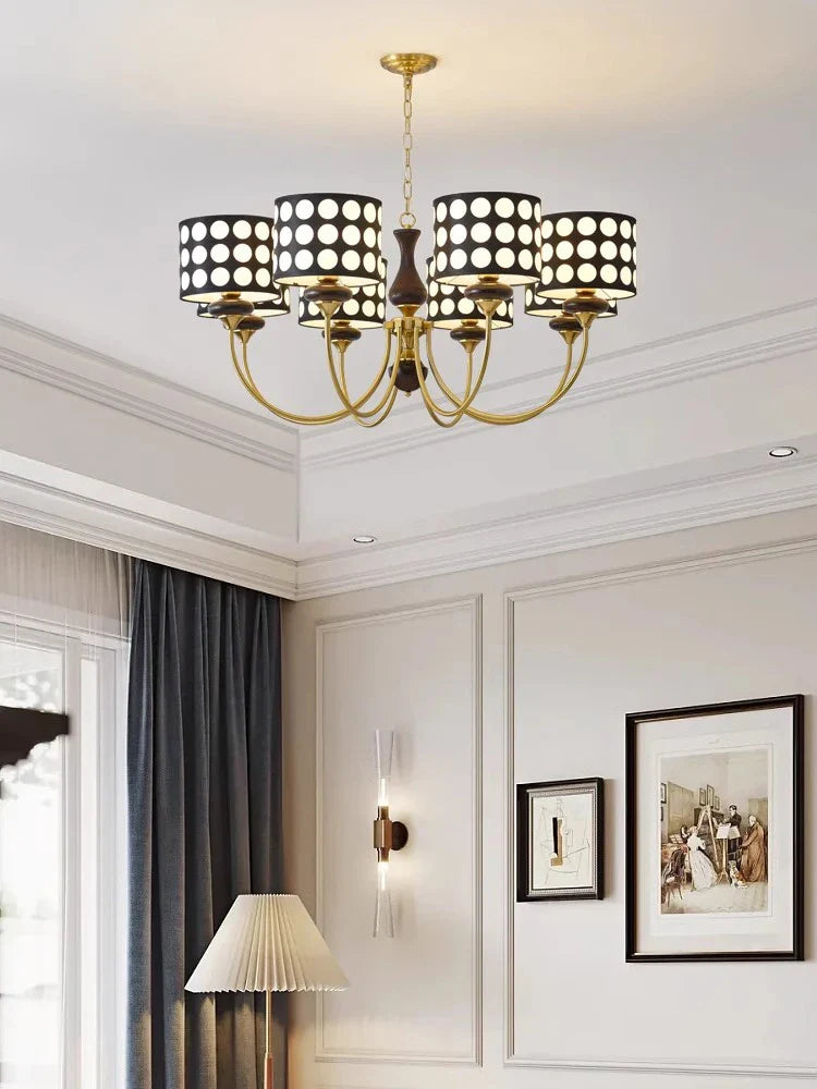 Afralia™ Polka Dots Chandelier: Retro Minimalist Round Pendant Lamp for Home & Restaurant