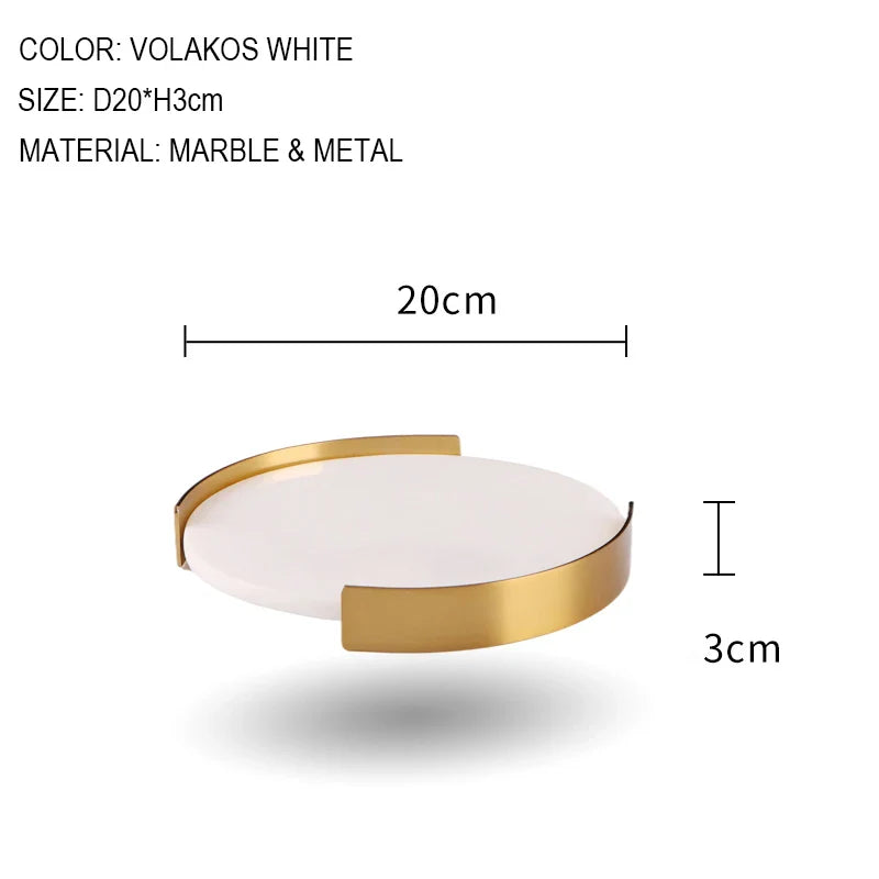 Afralia™ Marble Tray with Golden Metal Pallet for Bathroom Luxury Storage