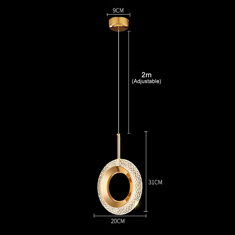 Afralia™ Nordic Crystal LED Pendant Lamp: Modern Chandelier for Bedroom and Living Room