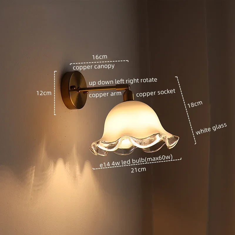 Afralia™ LED Copper Wall Light: Modern Nordic Interior Lamp for Bedroom, Bathroom, and Balcony