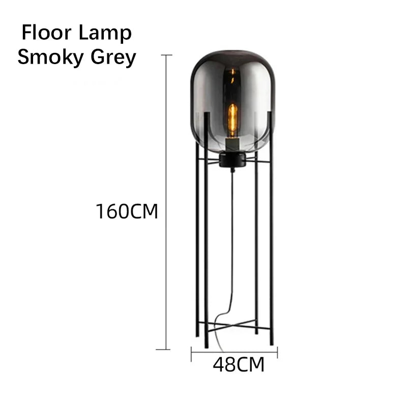 Afralia™ Modern Glass LED Floor Lamp for Living Room, Bedroom, Dining, and Home Decor
