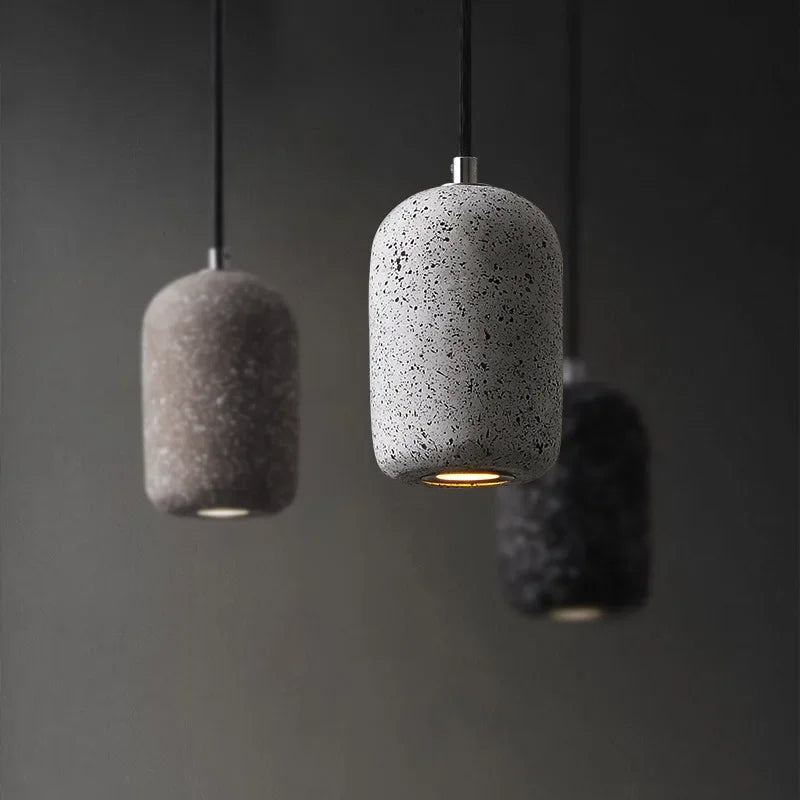 Afralia™ Stone Cement Pendant Lamp: Nordic Industrial Style LED Lighting for Restaurant, Bar, Bedroom