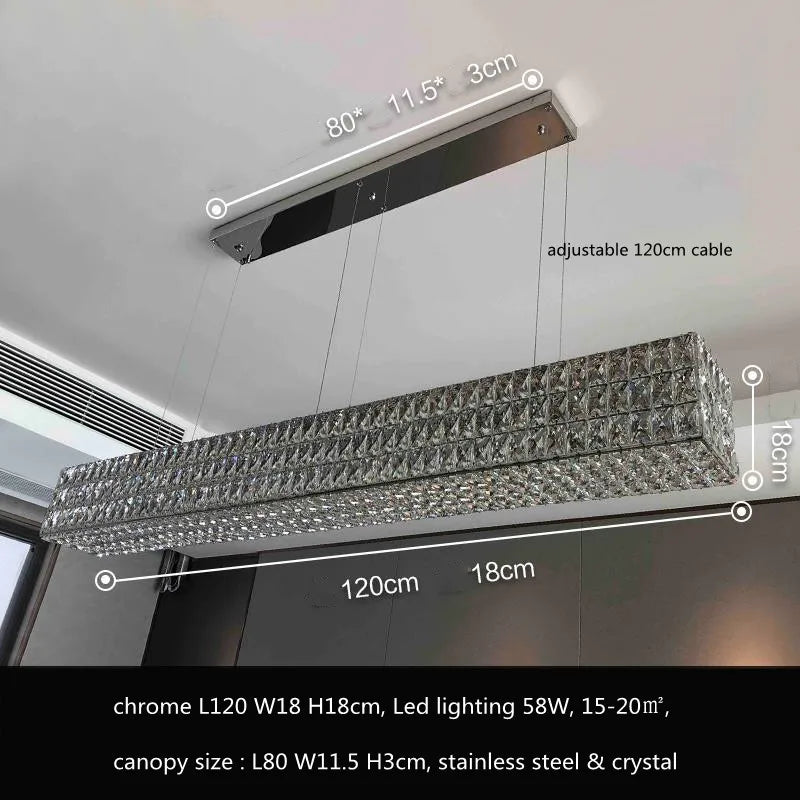 Afralia™ Crystal LED Pendant Light: Luxury Steel Hanging Lamp for Modern Foyer, Dining Room