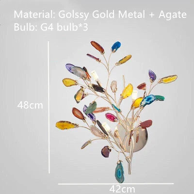 Afralia™ Colorful Agate Chandelier: Height Adjustable, Vibrant Light for Home, Restaurant & Bedroom.