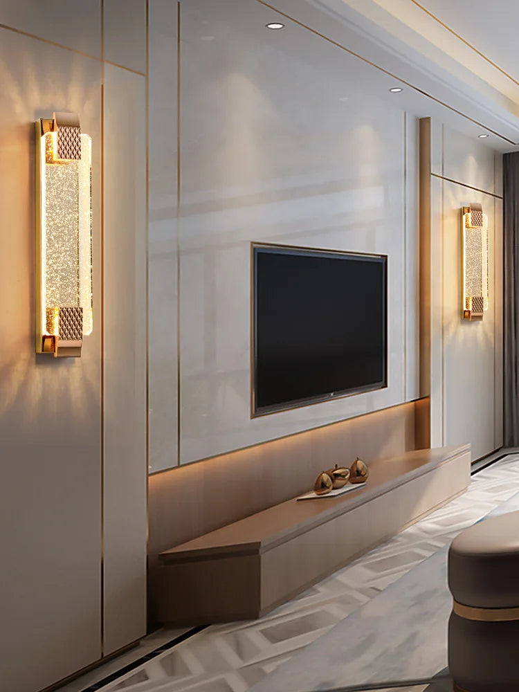 Afralia™ Luxury Crystal Wall Lamp for Living Room, Bedroom, Villa Stairway