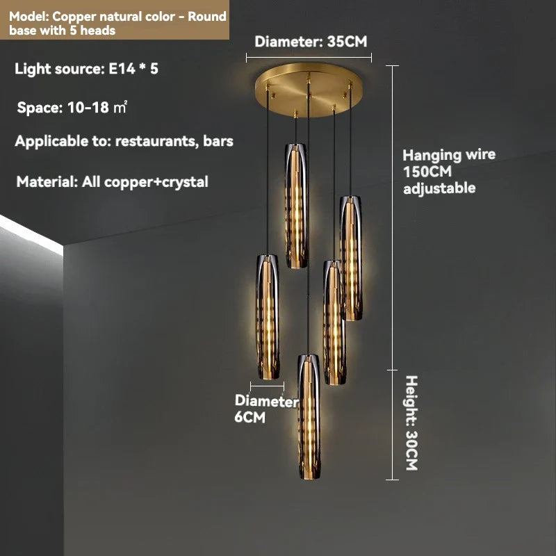 Afralia™ Crystal Pendant Light: Modern LED Round Hanging Lamp for Living Room and Dining Room