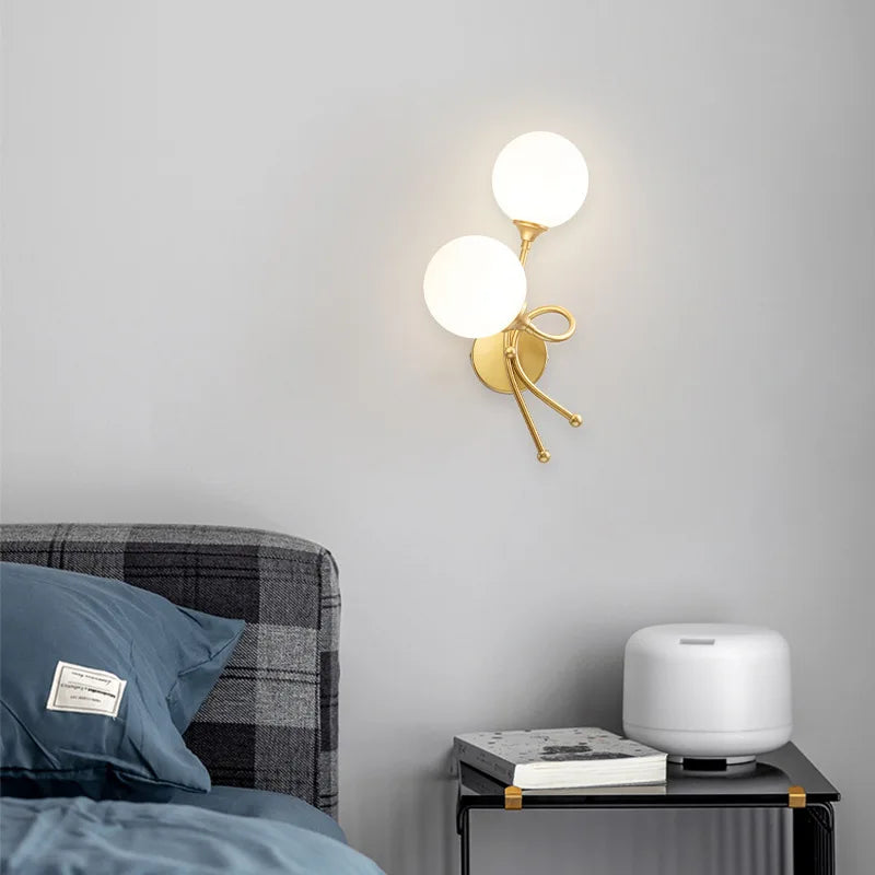 Afralia™ Nordic Glass Ball Wall Lamps - Modern Creativity for Bedroom, Living Room, and Corridor