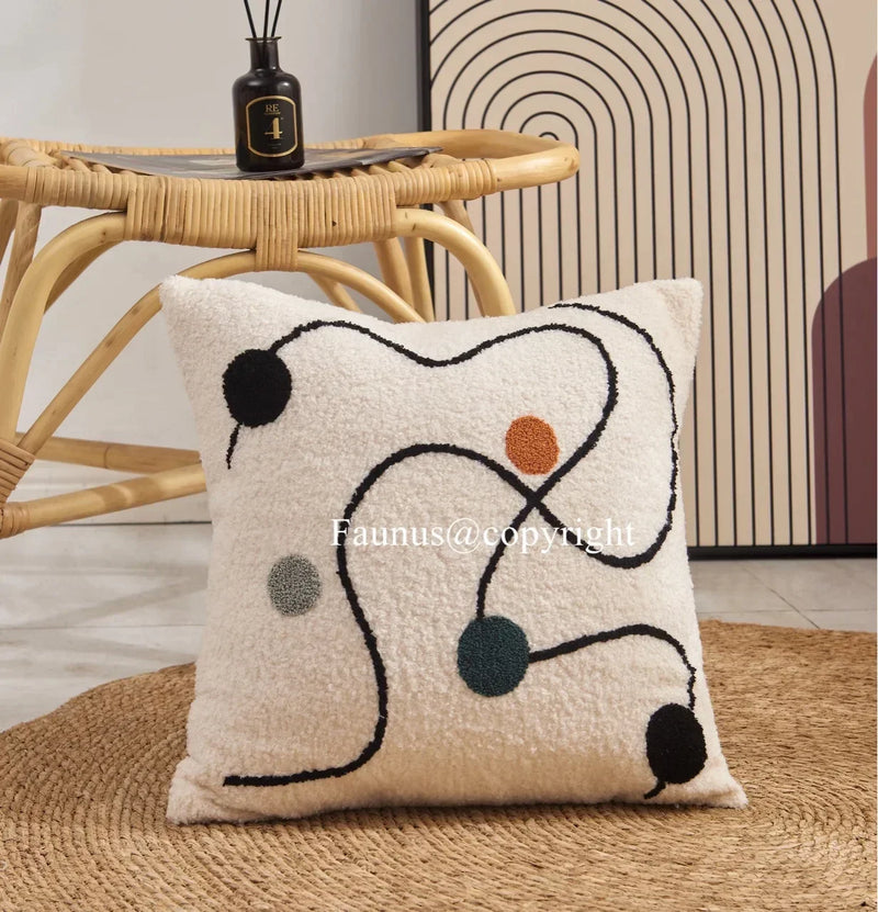 Afralia™ Geometric Embroidery Cushion Covers: Nordic Modern Decorative Pillowcase for Living Room