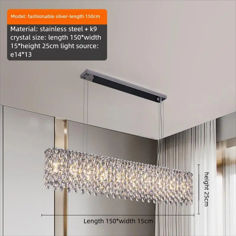 Afralia™ Nordic Crystal Chandelier LED Pendant Light for Living Room, Dining Room, and Bedroom