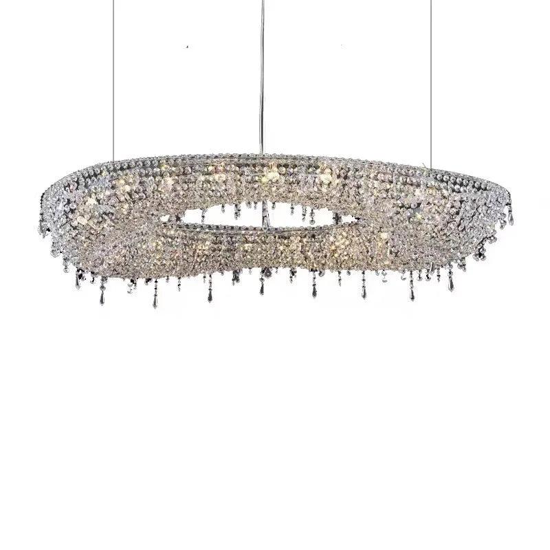 Afralia™ Luxury Crystal Chandelier: Modern LED Ceiling Light Fixture for Duplex Villa, Dimmable