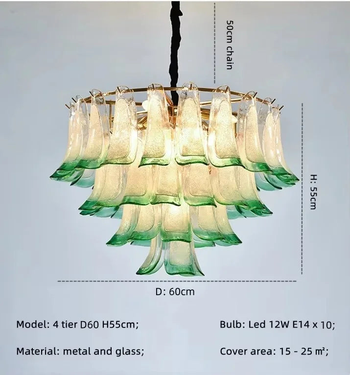 Afralia™ Luxury Green Glass Pendant Lights Metal Round Luminaria Fixture