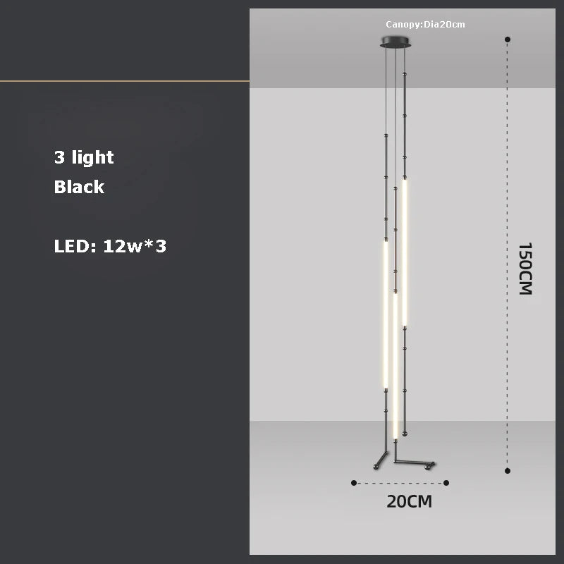 Afralia™ LED Line Designer Chandelier Lighting for Minimalist Dining Room Decor