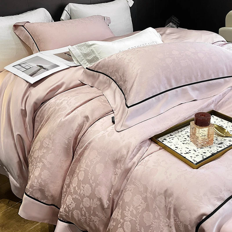 Afralia™ Soft Jacquard Lyocell Bedding Set, 800TC, Silky & Breathable, Natural, Skin Friendly