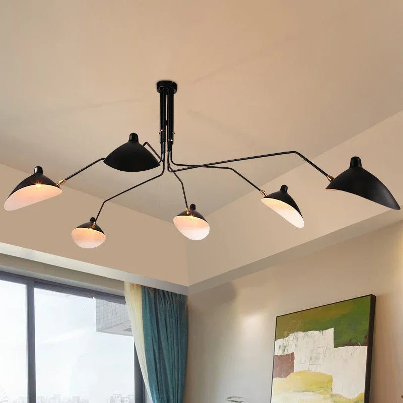 Afralia™ Retro Multi-Head Pendant: Nordic Design Ceiling Light for Modern Living Room LED Lighting