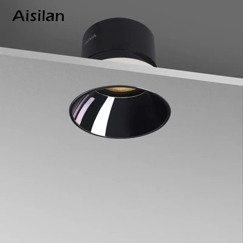 Afralia™ Frameless LED Downlight 7W for Living Room Bedroom, Anti-glare Spot Light