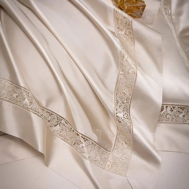 Afralia™ Damask Lyocell Cotton Bedding Set with Soft Silky Finish