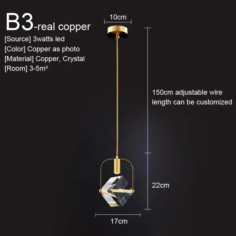 Afralia™ Crystal Pendant Lights Kitchen Fixture for Living Room, Dining Room, and Bedside