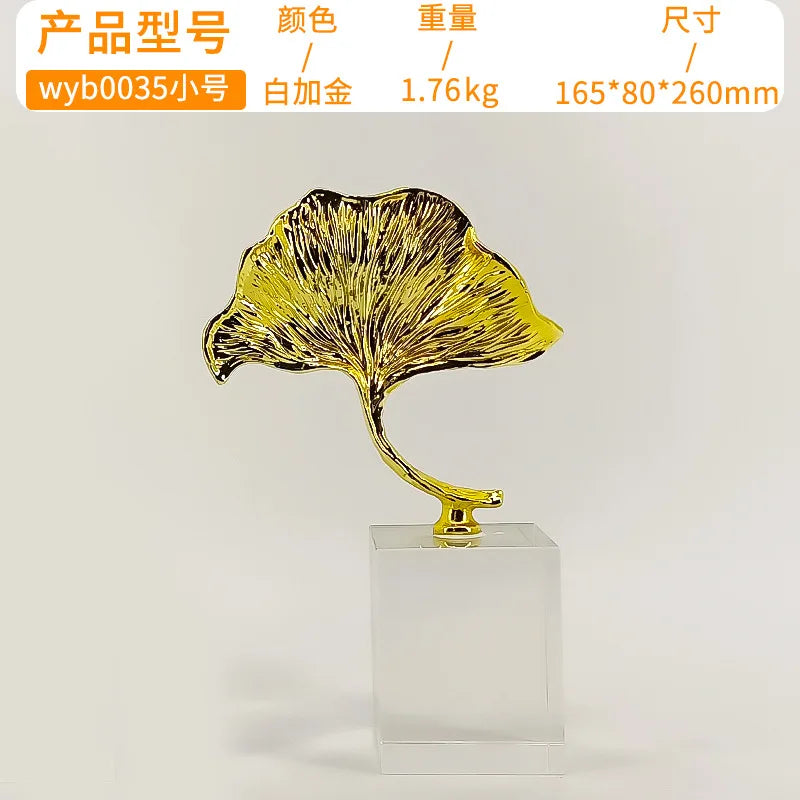 Afralia™ Ginkgo Leaf Metal Sculpture Home Decor Accent