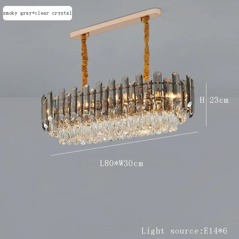 Afralia™ Nordic Crystal Chandelier LED Round Light for Living Bedroom Dining Room
