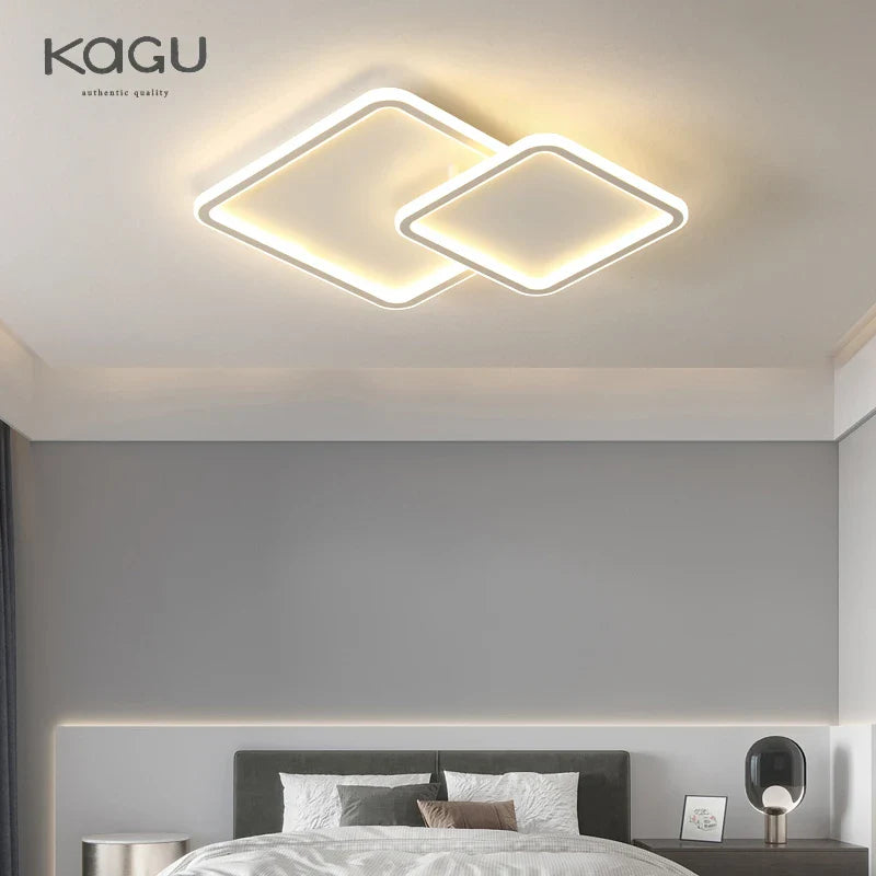 Afralia™ Modern Black & White LED Ceiling Chandelier for Living, Dining, and Bedrooms