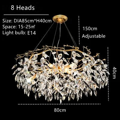 Afralia™ Crystal Pendant Chandelier: Luxury Branch Shape for Home Living Room Decor
